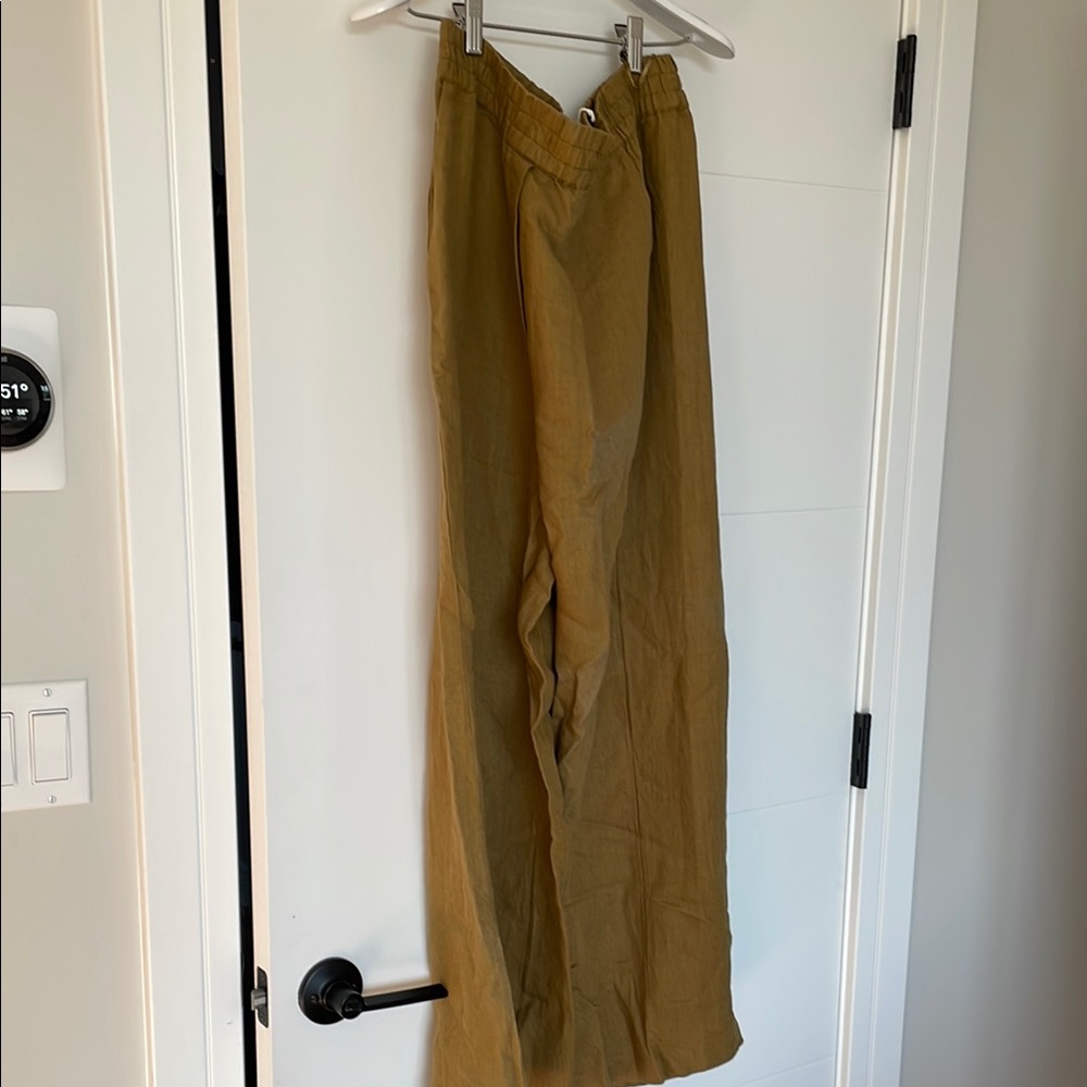 Tan High-Waisted Wide-Leg Trousers - Picture 1 of 1